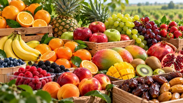 Display of fresh fruits