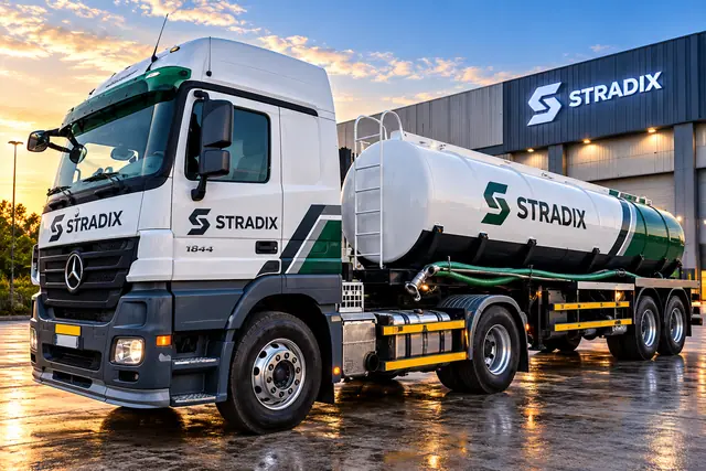 S-TRADIX liquid-transport tanker at the depot
